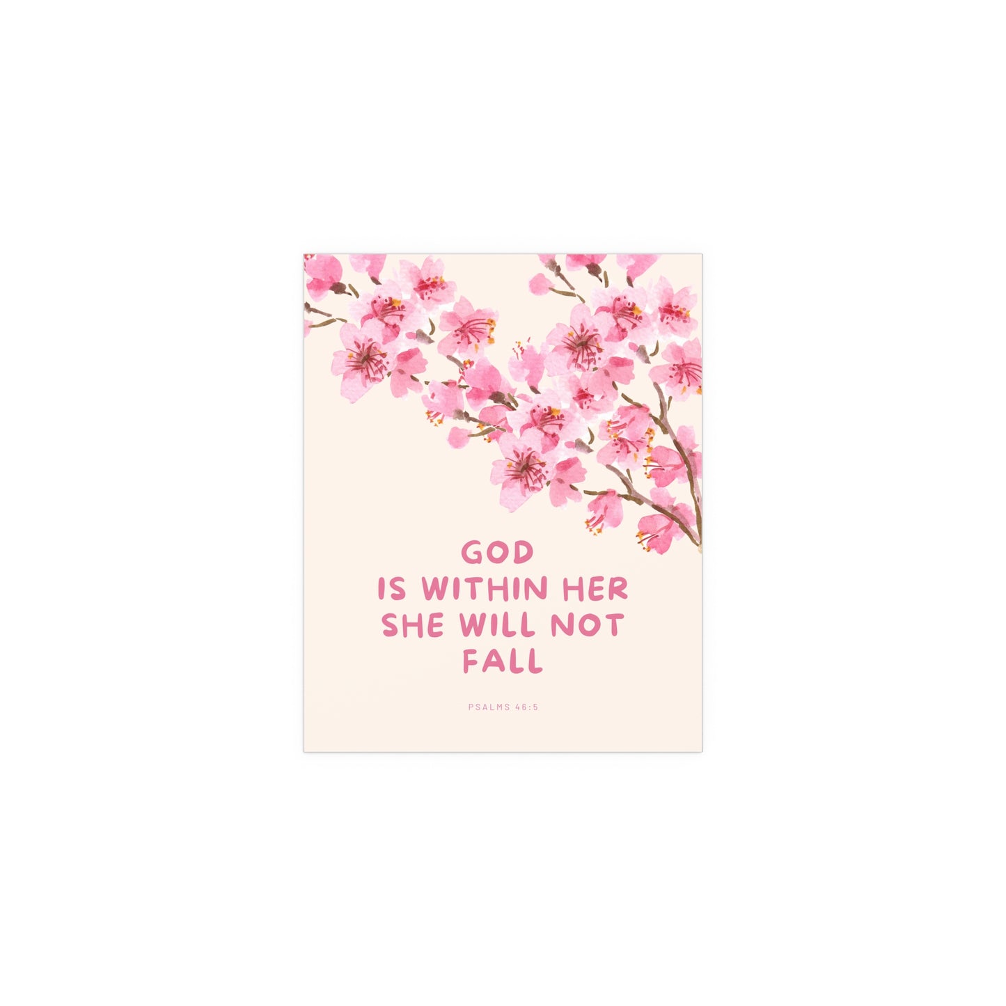 'God is Within Her' Floral Wall Art Poster